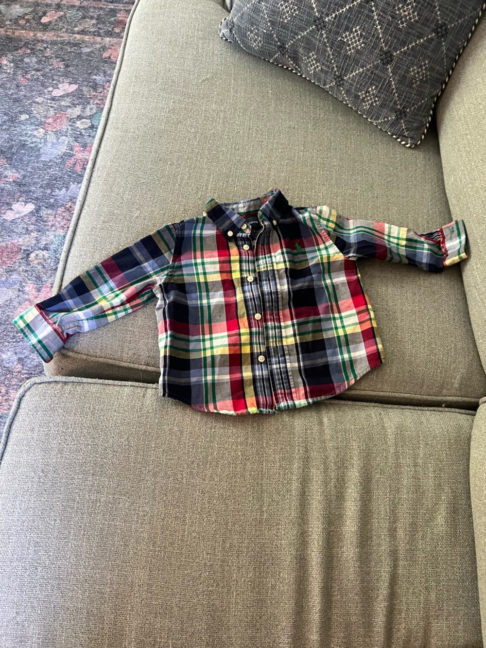 Ralph Lauren Toddler Button Down Long Sleeve Plaid Shirt